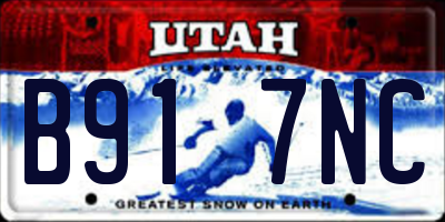 UT license plate B917NC