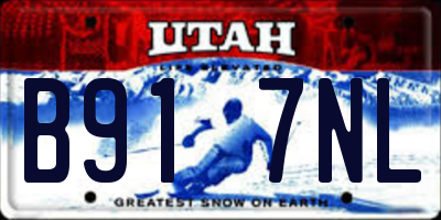 UT license plate B917NL