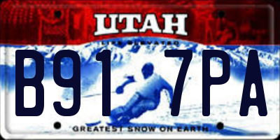 UT license plate B917PA