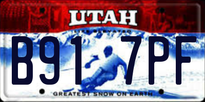 UT license plate B917PF