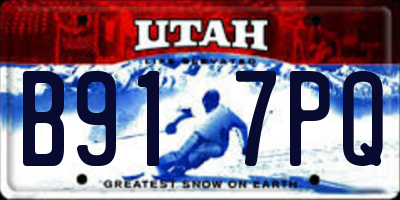 UT license plate B917PQ