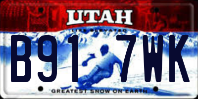 UT license plate B917WK