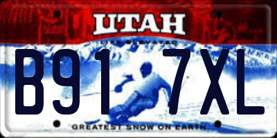 UT license plate B917XL