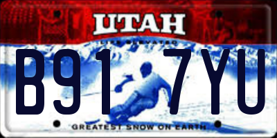 UT license plate B917YU