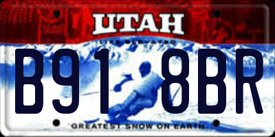 UT license plate B918BR