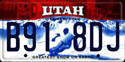 UT license plate B918DJ