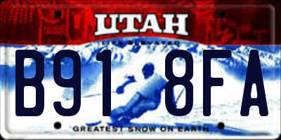 UT license plate B918FA