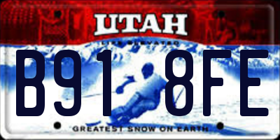 UT license plate B918FE