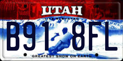 UT license plate B918FL