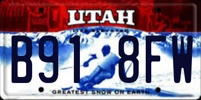 UT license plate B918FW
