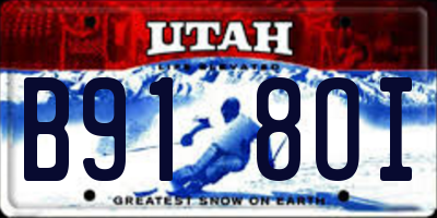UT license plate B918OI