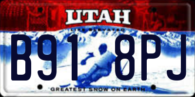 UT license plate B918PJ