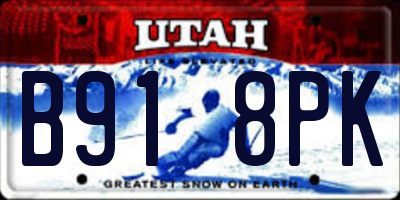 UT license plate B918PK