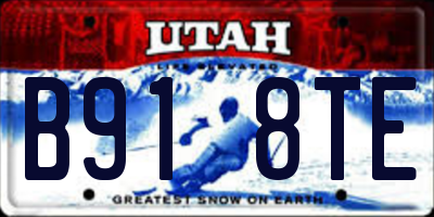 UT license plate B918TE
