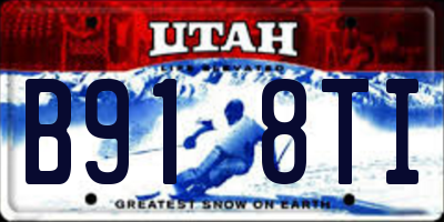 UT license plate B918TI
