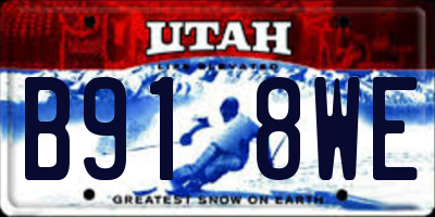 UT license plate B918WE