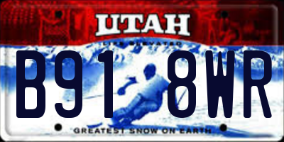 UT license plate B918WR