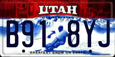 UT license plate B918YJ