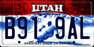 UT license plate B919AL