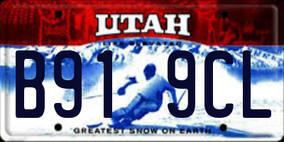 UT license plate B919CL
