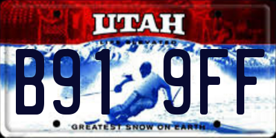 UT license plate B919FF