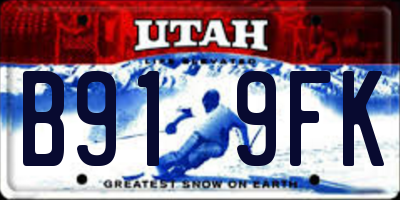 UT license plate B919FK