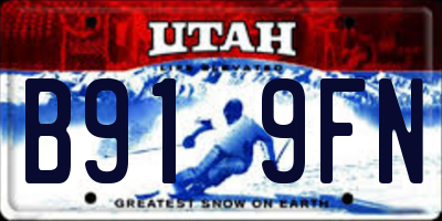 UT license plate B919FN