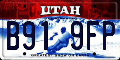 UT license plate B919FP