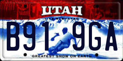 UT license plate B919GA