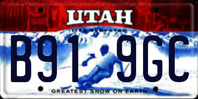 UT license plate B919GC