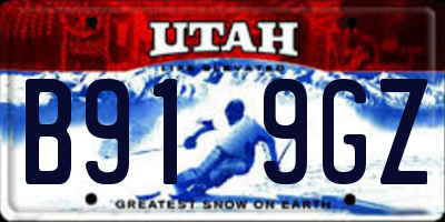 UT license plate B919GZ