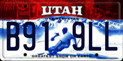 UT license plate B919LL