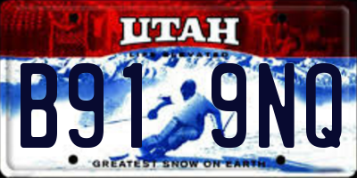 UT license plate B919NQ