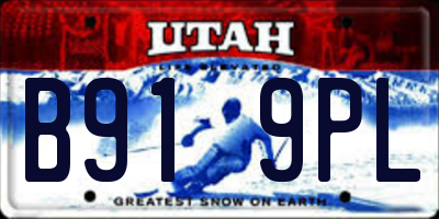 UT license plate B919PL