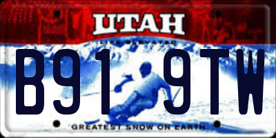 UT license plate B919TW