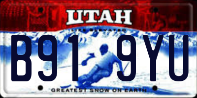 UT license plate B919YU