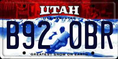 UT license plate B920BR