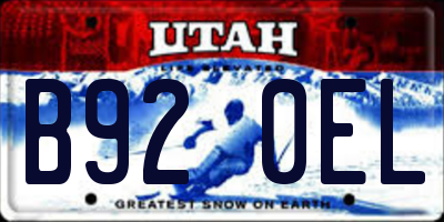 UT license plate B920EL
