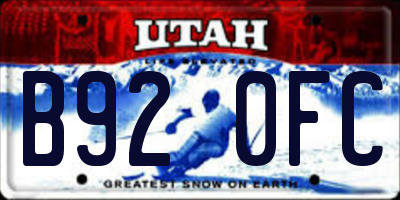 UT license plate B920FC