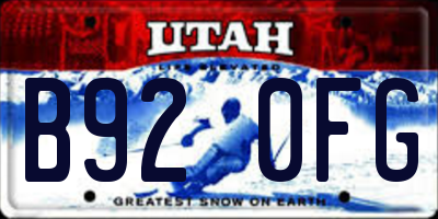 UT license plate B920FG