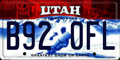 UT license plate B920FL