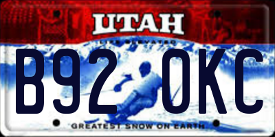 UT license plate B920KC