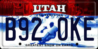 UT license plate B920KE