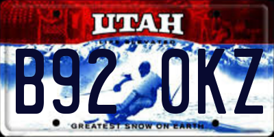 UT license plate B920KZ