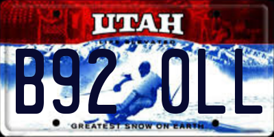 UT license plate B920LL