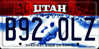 UT license plate B920LZ