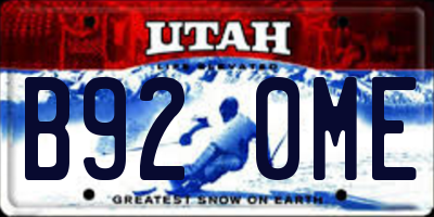 UT license plate B920ME