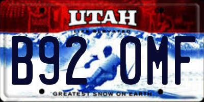 UT license plate B920MF