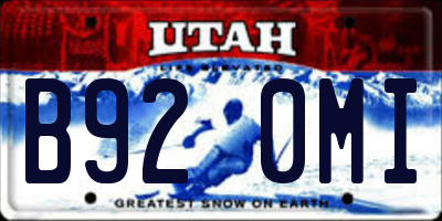 UT license plate B920MI