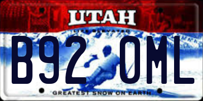 UT license plate B920ML